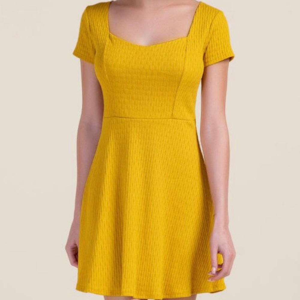 Francesca’s Yellow Knit Dress